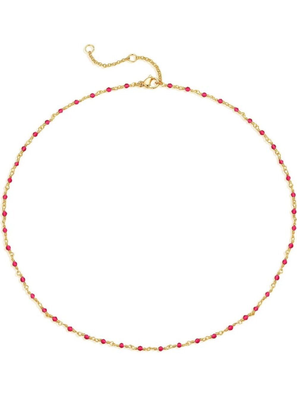 Women's Crystal Rose 14k Gold Plated Beaded Pearl Choker Jewelry Necklace
